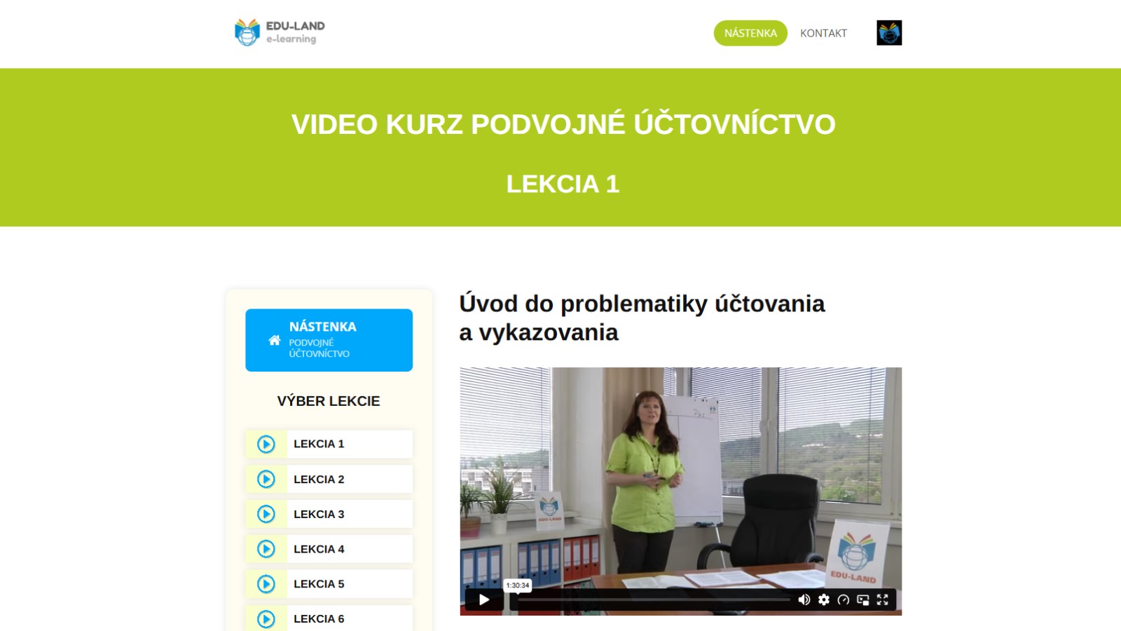 Ukážka členskej zóny online kurzov účtovníctva